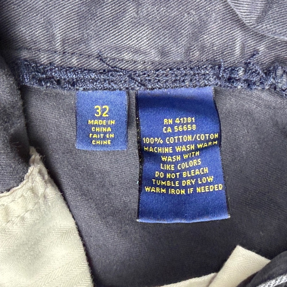 Polo Ralph Lauren Mens Navy Blue Cotton Chino Shorts Size 32 Flat Front Casual - Picture 6 of 7